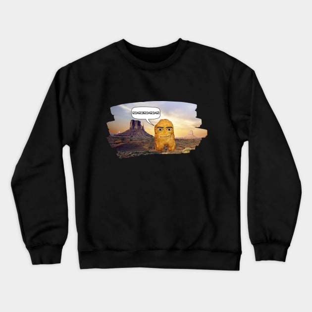 Chicken Nugget Roblox Man Face Meme Crewneck Sweatshirt by HoldenFamilyDesigns
